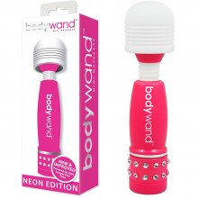Мини-ванд с кристаллами «Neon Edition», цвет розовый, BodyWand BW120, длина 11 см.