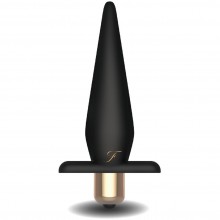 Силиконовая анальная пробка с вибрацией «Vibrating Butt Plug», цвет черный, Fredericks Of Hollywood FOH-2005, длина 10 см.
