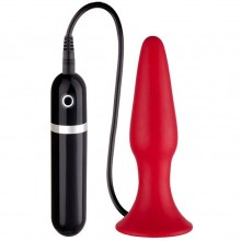Анальная пробка с вибрацией «Butt Plug Thriller Ass» 10 режимов, с пультом, цвет красный, силикон, NMC2-FPBD013B00-008, длина 13 см.