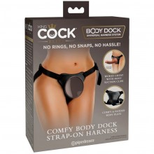 Трусы для страпона с присоской «Comfy Body Dock Strap-On Harness», цвет черный, PipeDream 102-29 BD, диаметр 8.6 см.