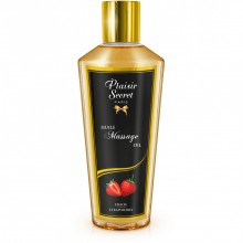 Сухое массажное масло с ароматом клубники «Plaisir Secret Huile Massage Oil Strawberry», 30 мл.
