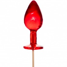 Леденец со вкусом Виски «Маленькая анальная пробка», цвет красный, Pecado BDSM 12109-03, длина 7 см.