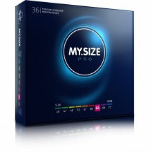 Классические латексные презервативы «My.Size Pro №36», размер 64 мм, упаковка 36 шт, R&S Consumer Goods GmbH 06540 64 мм, длина 22.3 см.