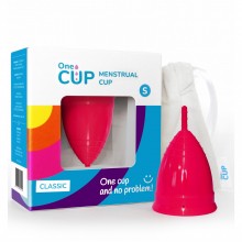 Розовая менструальная чаша «OneCUP Classic», размер S, OC86, длина 6.8 см.