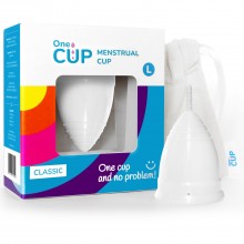 Белая менструальная чаша «OneCUP Classic», размер L, OC89, длина 7.5 см.
