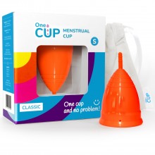 Оранжевая менструальная чаша «OneCUP Classic», размер S, OC92, цвет Оранжевый, длина 6.8 см.
