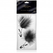 Зажимы для сосков «Sweet Caress» с черными перьями, Sas Editions Concorde 5700690010, цвет серебристый
