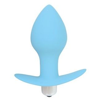 Втулка анальная с вибрацией, цвет голубой, Sweet toys st-40169-12, из материала силикон, длина 8 см.