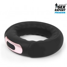 Эрекционное кольцо с вибрацией «Vibe Ring», цвет черный, Sex Expert SEM-55211, из материала силикон, диаметр 8.1 см.