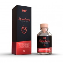 Массажный гель с согревающим эффектом со вкусом клубники «Strawberry», 30 мл, Intt MG0007, 30 мл.