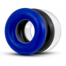 Набор из 3 разноцветных эрекционных колец «Stay Hard Donut Rings», Blush Novelties BL-00899, из материала TPE, диаметр 3.6 см., со скидкой