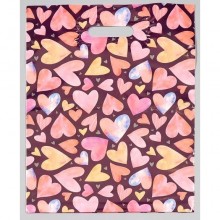 Подарочный пакет с сердечками, цвет мульти, Сима-Ленд 4668385, длина 40 см.