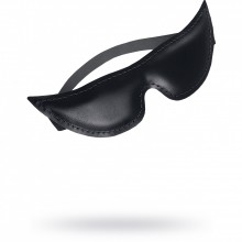 Закрытая черная маска из натуральной кожи на глаза, Impirante 21370, длина 24 см.