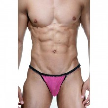 Мужские стринги из розовой полупрозрачной ткани, розово-черные, La Blinque LBLNQ-15355-LXL, цвет розовый, L/XL