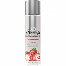 Массажное масло «Aromatix Massage Oil Strawberry», объем 120 мл, System Jo JO40129, 120 мл., со скидкой
