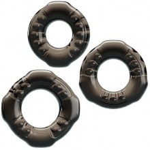 Набор из 3 эрекционных колец «Cock Rings Yvonne» разного диаметра, Baile BI-210263, диаметр 4.4 см.