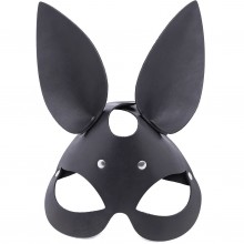 Кожаная маска с ушками зайки, черная, Crazy handmade сн-6304