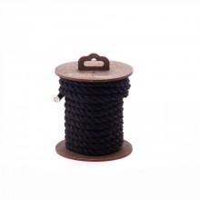 Хлопковая веревка для шибари на катушке, цвет черный, 5 м, Crazy Handmade СН-5202, 5 м.
