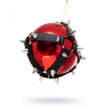 Глянцевый новогодний шар с шипами, цвет красный, 10 см, Pecado BDSM 13001-00, из материала пластик АБС, диаметр 10 см.
