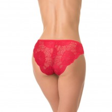 Сексуальные трусики-бразилиана с задней частью из кружева, цвет красный, размер L, Dentelle DB131, из материала Хлопок