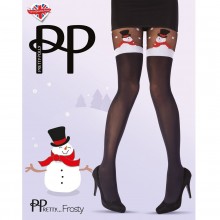 Забавные колготки со снеговичками, 60 den, Pretty Polly AWC9, цвет черный, S/L