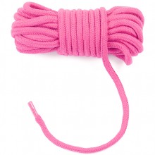 Вервка «Fetish Bondage Rope» для бондажа и декоративной вязки, цвет розовый, 10 м, LoveToy FT-001A-03 Pink, из материала хлопок, 10 м.