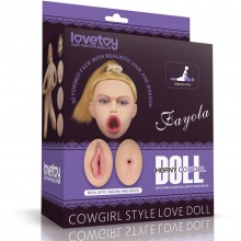 Надувная кукла с тремя любовными отверстиями с 3d лицом, цвет телесный, LoveToy LV153013, длина 93 см.