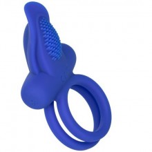 Перезарежаемое эрекционное кольцо «Dual Pleaser Enhancer», цвет синий, California Exotic Novelties SE-1843-15-3, из материала силикон, длина 12.75 см.