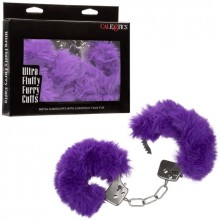 Металлические наручники с искусственным мехом «Ultra Fluffy Furry Cuffs», цвет фиолетовый, California Exotic Novelties SE-2651-60-3, длина 27.25 см.
