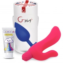 Набор секс игрушек - анальная вибропробка, вибратор кролик и лубрикант, Gvibe PN4, из материала силикон, длина 10.5 см.