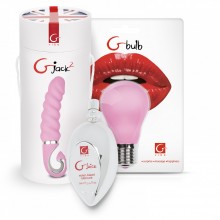 Набор секс-игрушек анатомический вибратор с вибромассажером и лубрикант, цвет розовый, Gvibe PN5, длина 22 см.