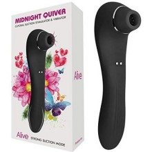 Клиторальный и вагинальный стимулятор «Midnight Quiver Black» USB с двойной стимуляцией всасыванием или вибрацией, Adrien Lastic 11221, длина 18.6 см.