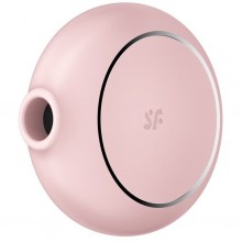 Круглый вакуумный массажер «Pro To Go 3» с вибрацией, цвет розовый, Satisfyer 045146SA, из материала силикон, длина 8.5 см.