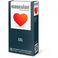 Презервативы «XXL» увеличенного размера, 10 штук, Masculan 1056, из материала латекс, длина 19 см.
