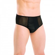 Трусы мужские со шнуровкой сзади, цвет черный, размер 54-56, ФлиртОн 2921 54-56, из материала полиэстер, со скидкой