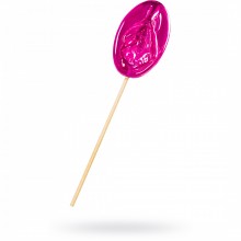 Подарочный леденец на палочке «Вагинка Bubble Gum», розовая, 50гр, Sosuчki 12131-03, длина 8 см.
