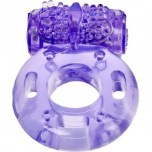Фиолетовое эрекционное кольцо с вибрацией «Ring Elastic Heart», Bradex SX 0024, длина 4.5 см.