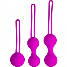 Набор лиловых вагинальных шариков «Shrink Orbs», цвет розовый, Bradex SX 0027, цвет Лиловый, длина 16.5 см.