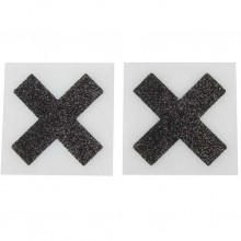 Пэстисы в форме креста с блестками «Cottelli Collection», цвет черный, Orion 7731580000, длина 5.9 см.
