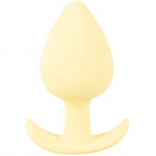Анальная втулка «Cuties Yellow Hello Mini Butt Plug», цвет желтый, Orion 5569120000, из материала силикон, длина 6.5 см.
