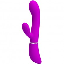 Вибромассажер точки G «Pretty Love Clitoris Vibrator» с клиторальной стимуляцией, цвет фиолетовый, материал силикон, Baile BI-014938, длина 20.8 см.