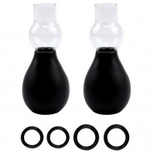 Вакуумные помпы на соски «Nipple Sucker Set» для женщин, цвет черный, Dream Toys 21754, из материала ПВХ, длина 6.5 см., со скидкой