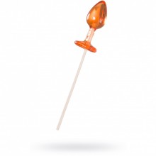 Леденец «Анальная втулка малая Amaretto», цвет оранжевый, 29 гр, Sosuчki 12134-03, длина 7 см.