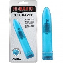 Мини-вибратор «Hi-Basic Slim Mini Vibe», цвет голубой, Chisa Novelties CN-671143218, из материала пластик АБС, длина 13.2 см.