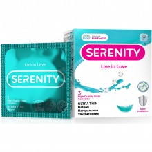 Ультратонкие натуральные презервативы «Ultra Thin», 3 шт, Serenity 6949402825702, из материала латекс, длина 18 см.