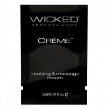 Крем для мастурбации «Creme» на масляной основе, 3 мл, Wicked SAM90910, из материала масляная основа, 3 мл.