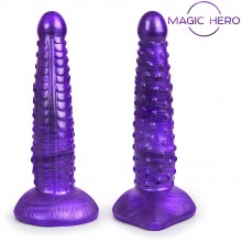 Фантастический фаллоимитатор с рельефной поверхностью, цвет фиолетовый, Magic Hero MH-13003, длина 25 см.