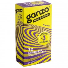 Ультратонкие презервативы «Sense», упаковка 15 шт, Ganzo 9000GZ, из материала латекс, длина 18 см.