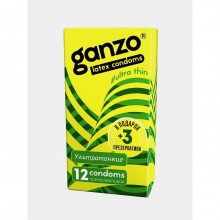 Ультратонкие презервативы «Ultra thin», 15 шт в упаковке, Ganzo 8973GZ, длина 18 см.