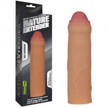 Насадка-удлинитель «Revolutionary Silicone Nature Extender Uncircumcised», цвет телесный, LoveToy LV4212, длина 16.5 см.